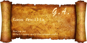 Gass Ancilla névjegykártya